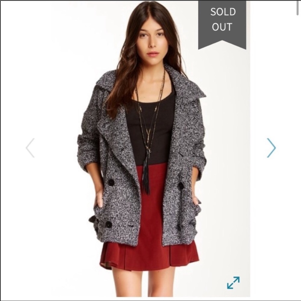 Free People slouchy tweed motojacket small